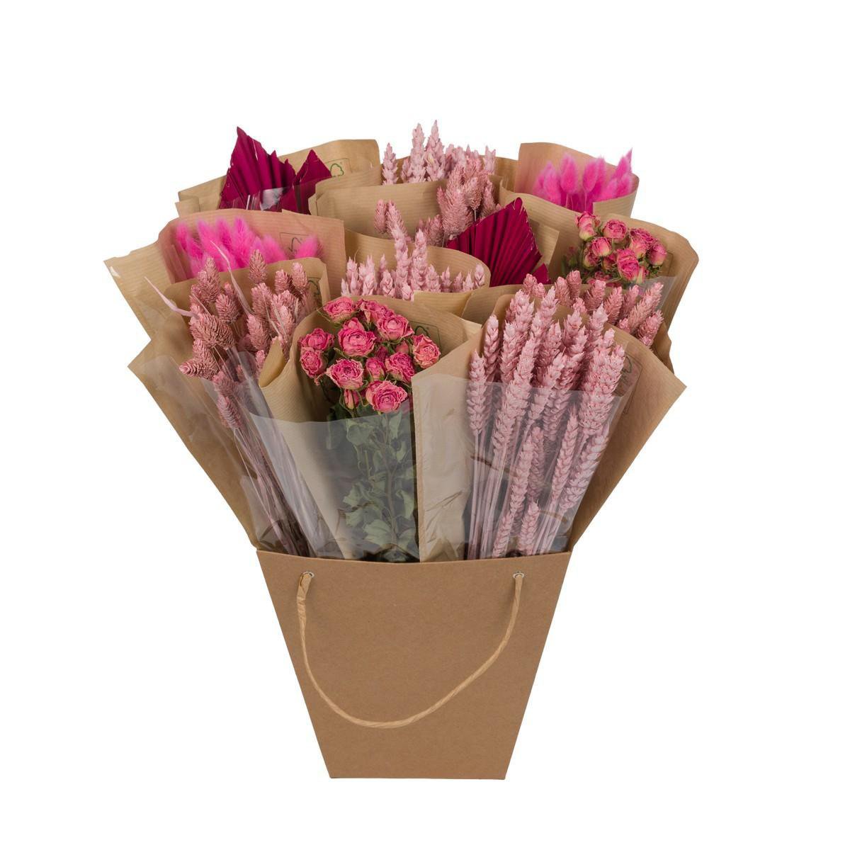 Droogbloemen - Gedroogde Mono Mix - Roze - ↕50cm